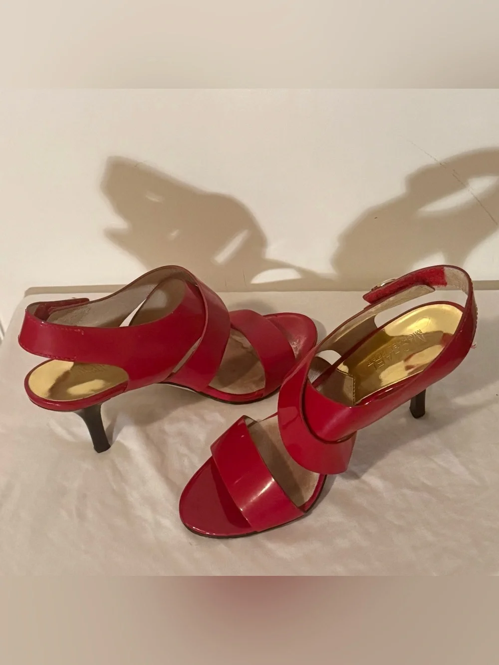 Michael Kors Joselle Red Patent Leather Slingback Heels Size (7)